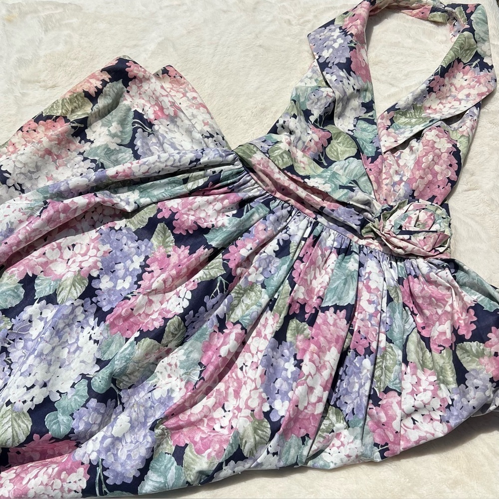 90s Floral Maxi Dress Cottagecore Dark Floral Garden Party Tea Dress Size 11/12 - Picture 11 of 11